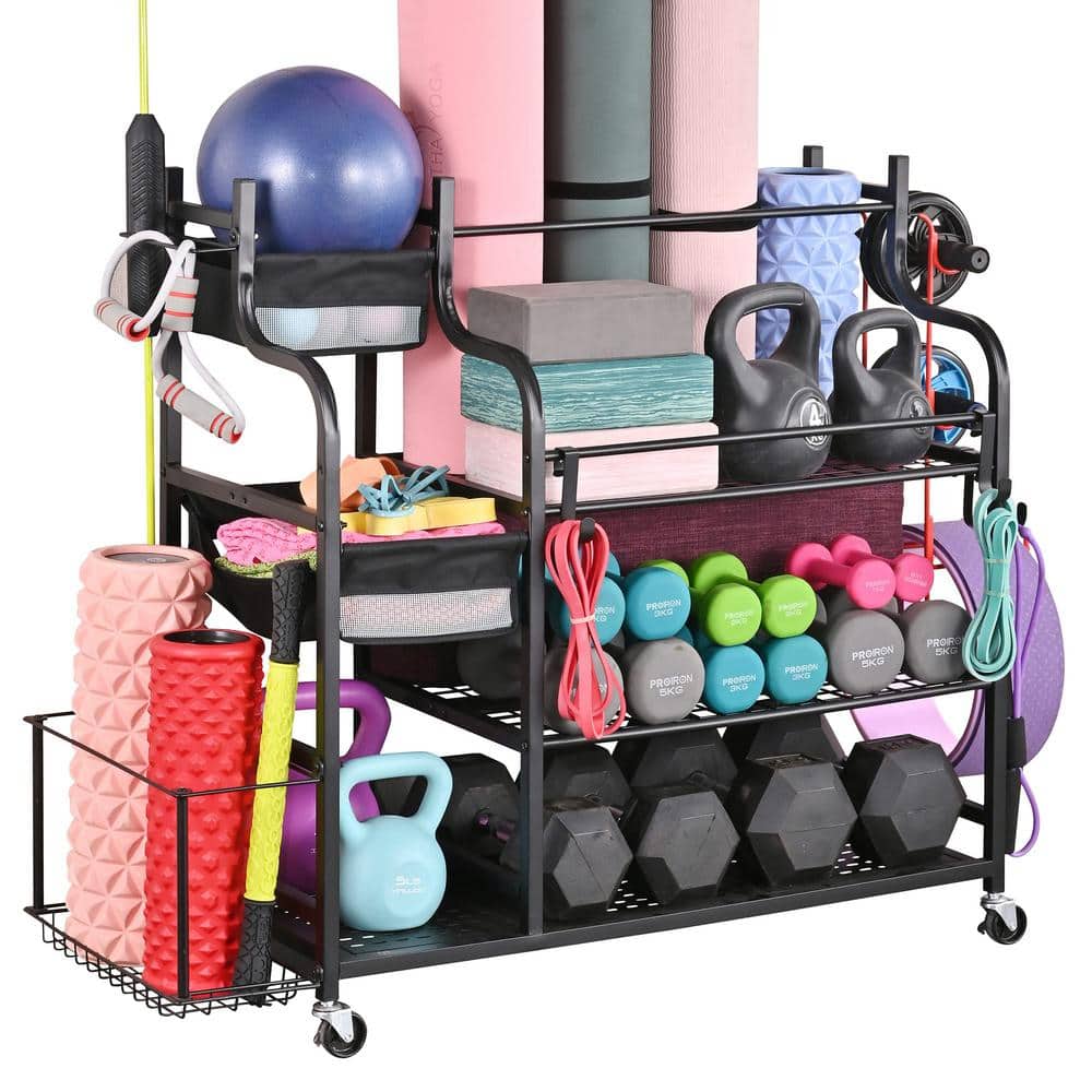 Yoga Mat Storage Rack Home Gym Equipment Workout Equipment Storage  Organizer Yoga Mat Holder for Yoga Block,Foam Roller,Resistance