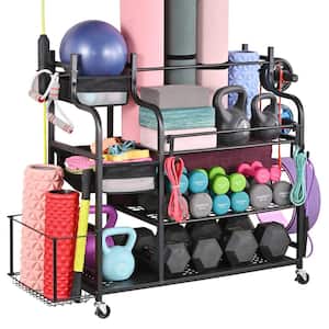 220 lbs. Yoga Mat Storage Racks Gym Sports Equipment Storage organizer With Black Finish