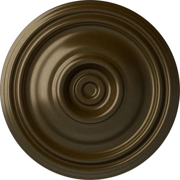 Ekena Millwork 14-3/4" x 1-3/4" Traditional Urethane Ceiling Medallion (Fits Canopies upto 4"), Brass