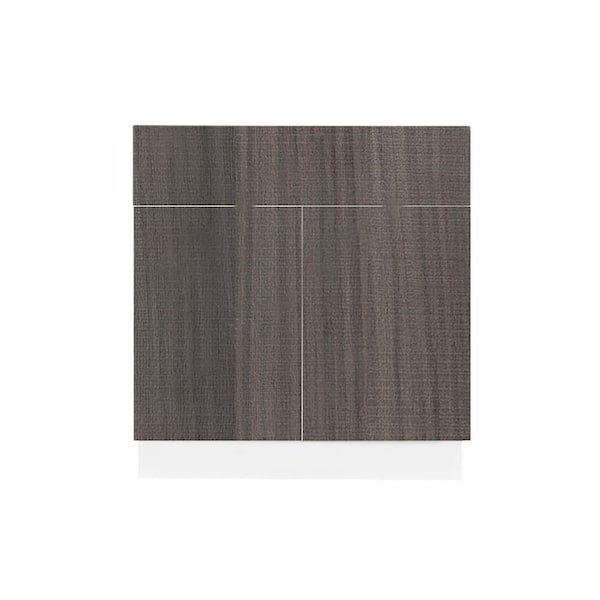 LIFEART CABINETRY Valencia Assembled 27 in. W x 24 in. D x 34.5 in. H in Chateau Brown Plywood Assembled Sink Base Kitchen Cabinet