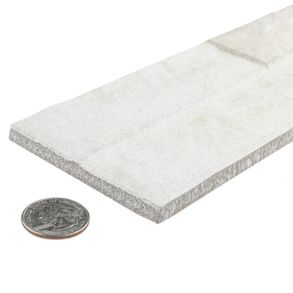 Ordino White 3-1/4 in. x 8-3/4 in. Porcelain Wall Take Home Tile Sample