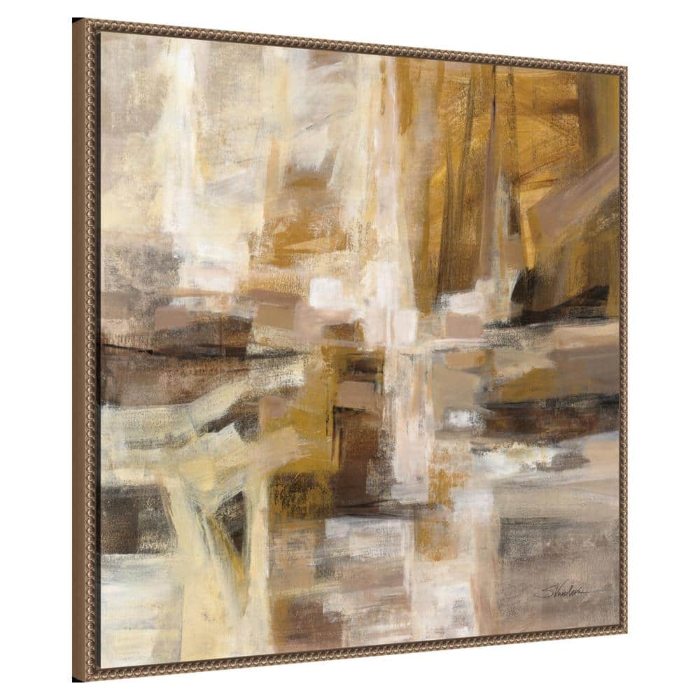 October Sunshine Abstract Canvas Print with Bronze Floater Frame