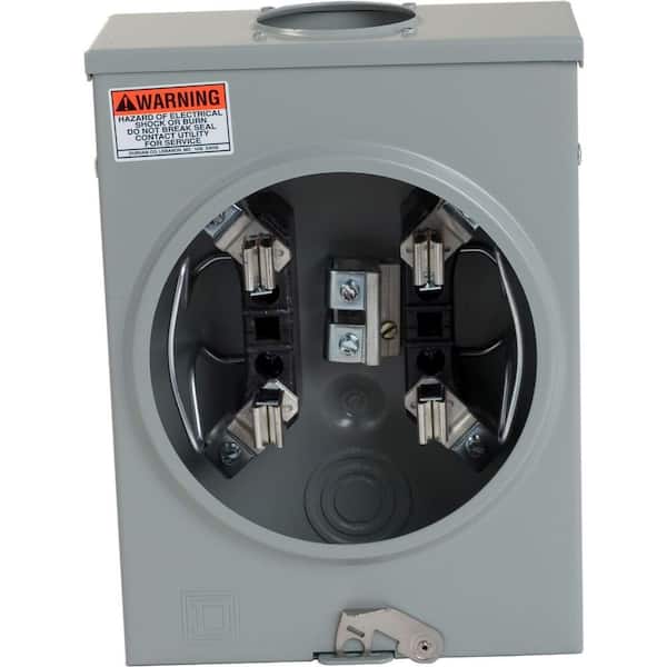 Square D 125 Amp Ringless Overhead Meter Socket for 3-Way Wire Grounding