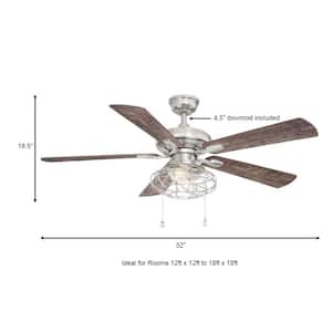 Ellard 52 in. Brushed Nickel LED Smart Ceiling Fan with Light and Hubspace Remote Control works with Google and Alexa