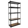 KING'S RACK Black 5-Tier Boltless Tier Height Adjustable Garage Steel Storage Rack Shelving Units (30 in W x 60 in H x 12 in D) GT0901BK