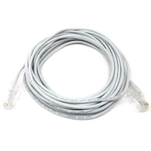 Micro Connectors, Inc 50 ft. Cat 7 Shielded RJ45 Flat Patch 32 AWG Cable  with Cable Clips, White E11-050FL-W - The Home Depot