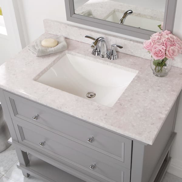 37 in. W Cultured Marble Vanity Backsplash in Lunar