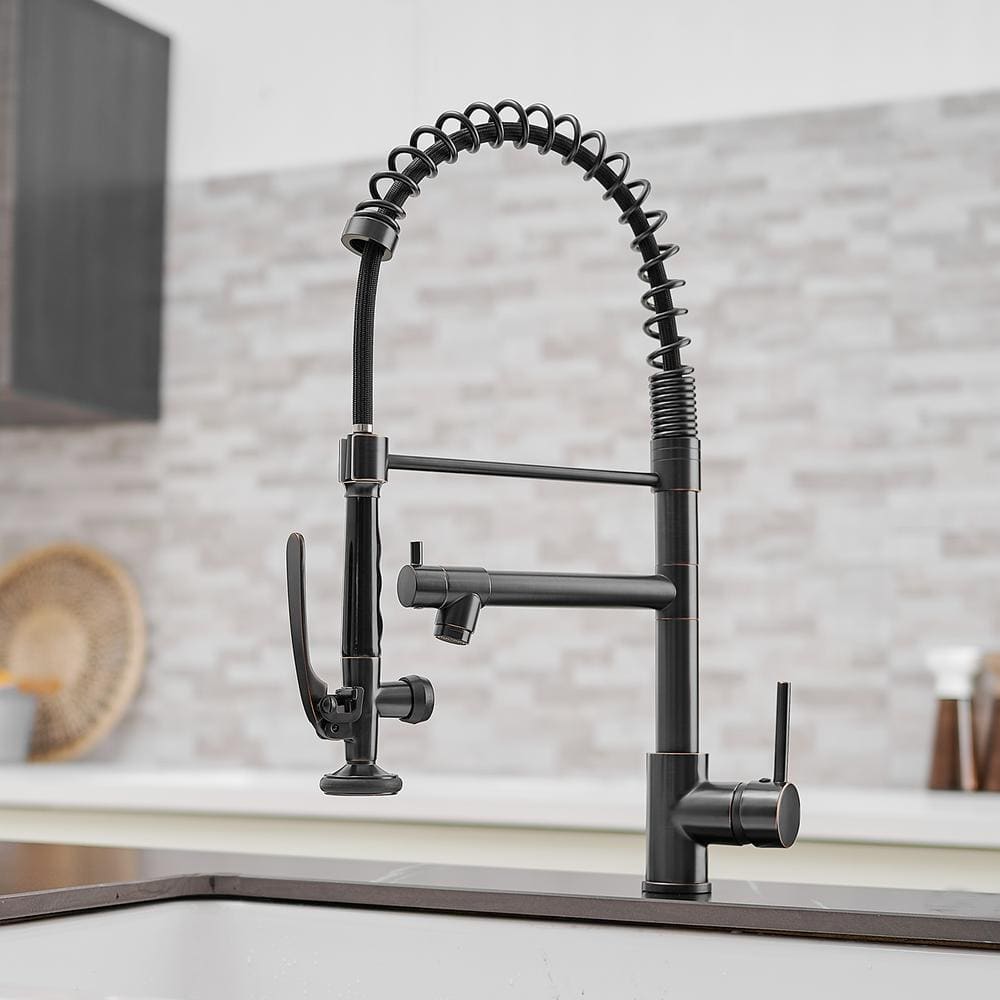 Oil Rubbed Bronze Pull-Down Kitchen Faucet with Spray