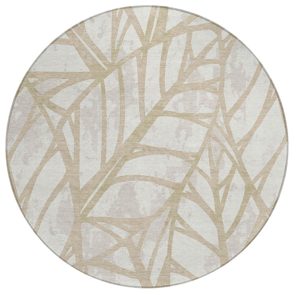 Chantille Machine Washable Indoor/Outdoor Abstract ACN2866 Ivory 8 ft. x 8 ft. Round Rug price history on PriceWatchPro
