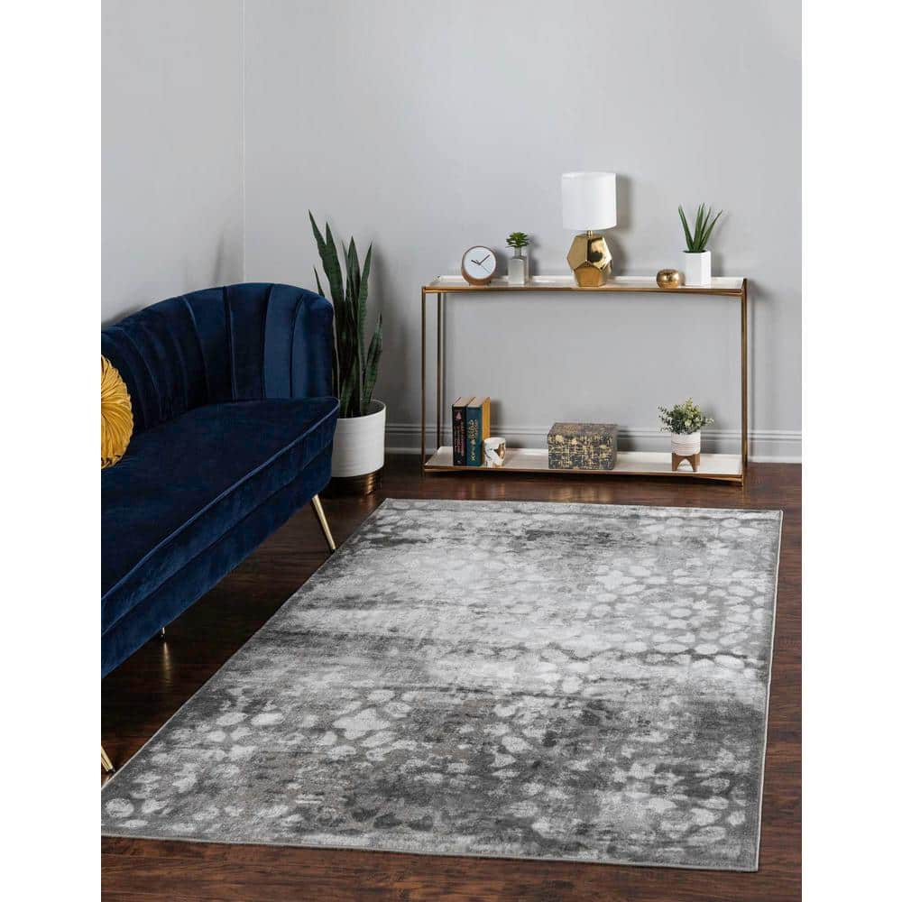 Larvotto Sofia 6'1" x 9' Reversible Gray Indoor Area Rug