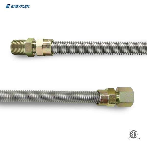 EasyFlex 1/2 in. MIP x 1/2 in. FIP x 48 in. Stainless Steel Gas