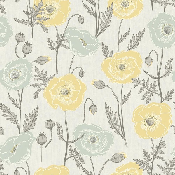 NuWallpaper Poppy Field Blue Matte Vinyl Peel and Stick Wallpaper