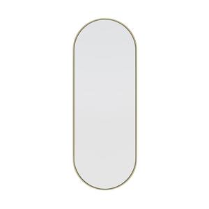 22 in. W x 60 in. H Framed Oval Bathroom Vanity Mirror in Satin Brass