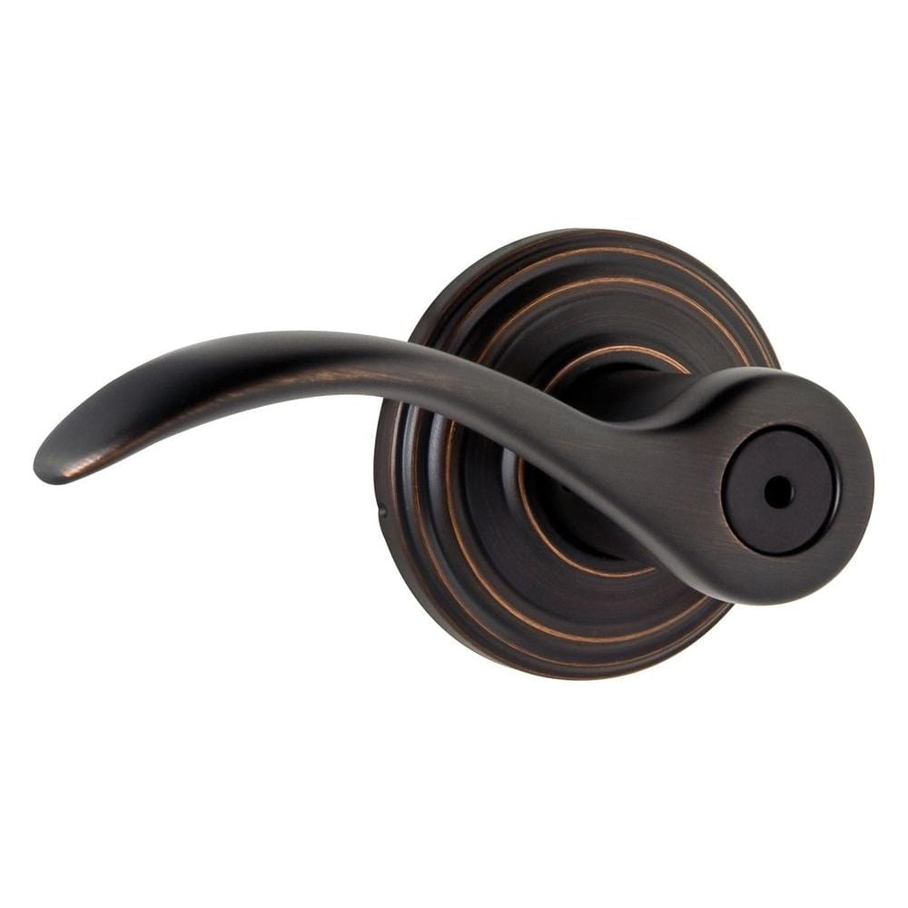 Kwikset Pembroke Venetian Bronze Privacy Bed/Bath Door Handle with Microban  Antimicrobial Technology and Lock 730PML 11P RCAL RCS The Home Depot