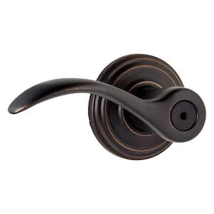 Pembroke Venetian Bronze Privacy Bed/Bath Door Handle with Microban Antimicrobial Technology and Lock