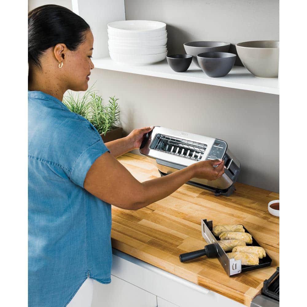 Ninja Ninja Foodi 2-in-1 Flip Toaster, 2-Slice Capacity, Compact Toaster Oven with Reheat and Defrost Functions, 1500 Watts, Stainless Steel
