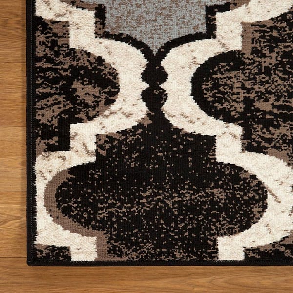 Bernadette Chocolate 5 ft. x 8 ft. Loomed Geometric Polypropylene Rectangle Area Rug