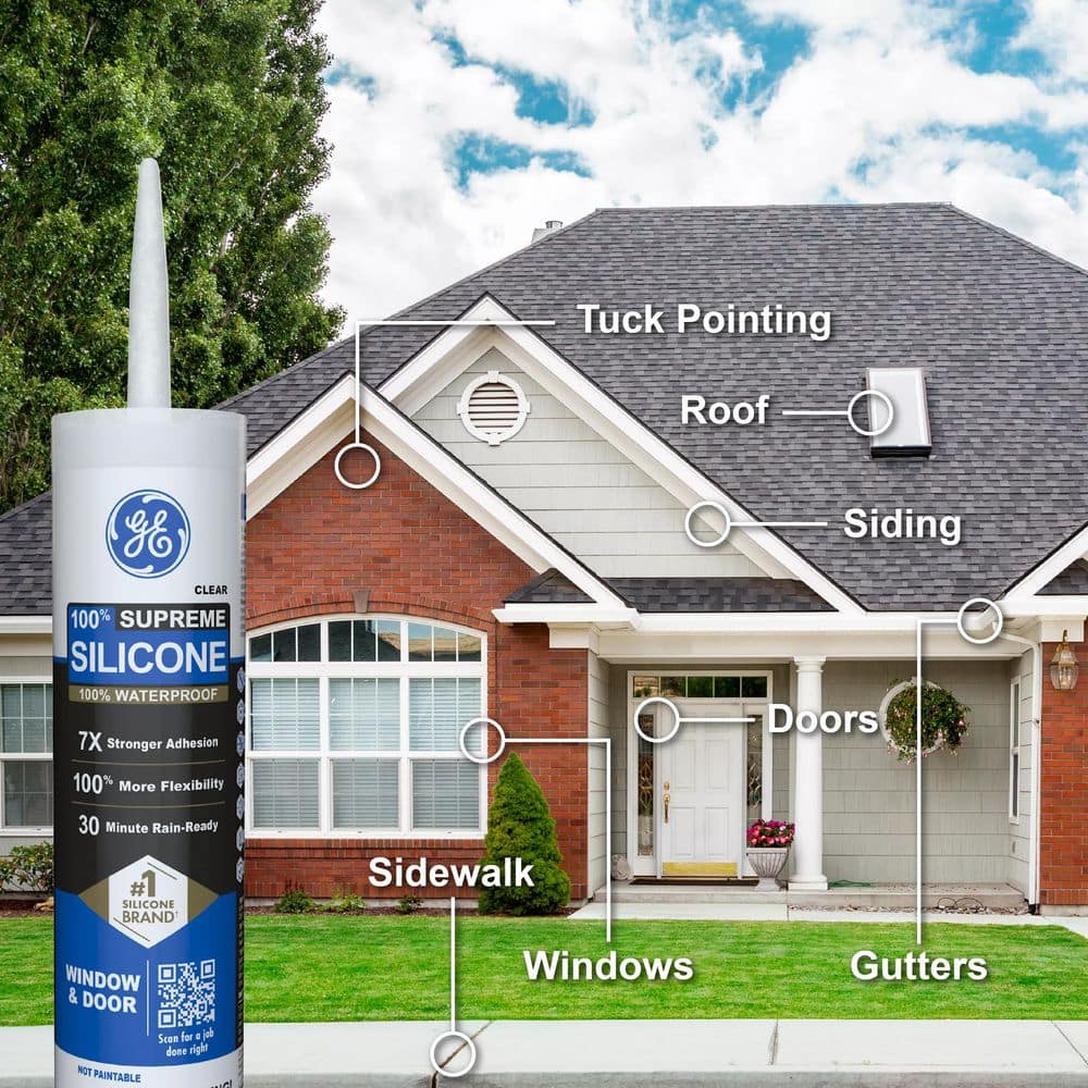 10.1 oz White Silicone Window and Door Caulk (12-Pack)