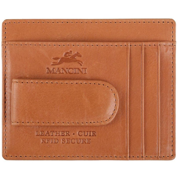 Bellagio Collection Cognac Leather Deluxe RFID Money Clip