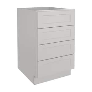 21 in. W x 24 in. D x 34.5 in. H in Shaker White Plywood Ready to Assemble Floor Base Kitchen Cabinet with 4 Drawers