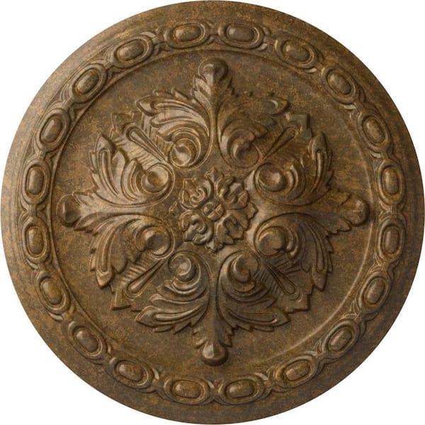 Ekena Millwork 11-3/8 in. x 2 in. Acanthus Urethane Ceiling Medallion, Rubbed Bronze