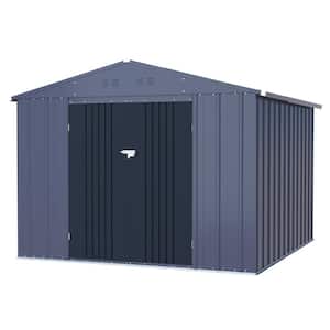 8 ft. W x 8 ft. D Outdoor Metal Storage Shed in Gray (64 sq. ft.)
