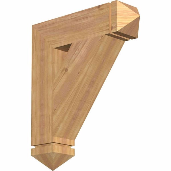 Ekena Millwork 5.5 in. x 28 in. x 24 in. Western Red Cedar Traditional Arts and Crafts Smooth Bracket