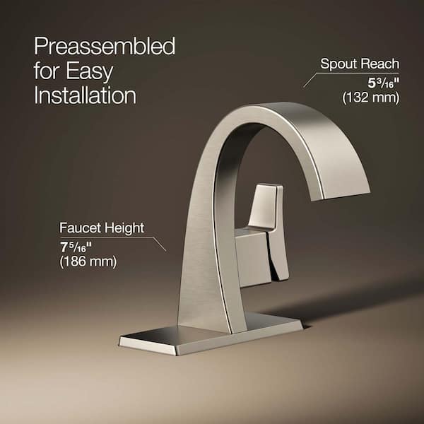 KOHLER Katun Single Hole 1-Handle Bathroom Faucet in Vibrant Brushed Nickel