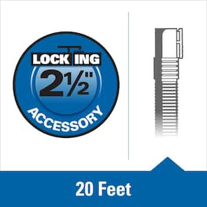 2-1/2 in. x 20 ft. DUAL-FLEX Tug-A-Long Locking Vacuum Hose for RIDGID Wet/Dry Shop Vacuums