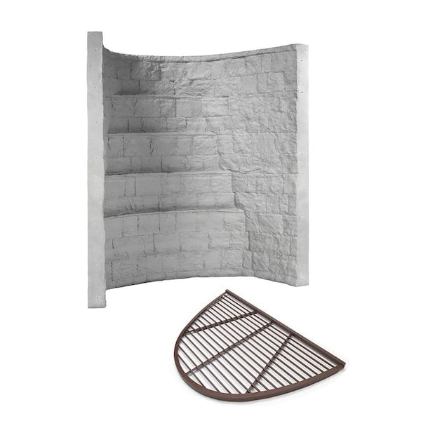 Rockwell 66 in. x 44 in. x 96 in. Grey Composite Window Well with Aluminum Bar Grate