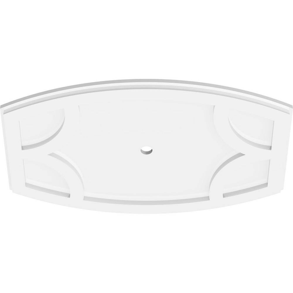 White Architectural Grade PVC Contemporary Ceiling Medallion, 24" x 16"