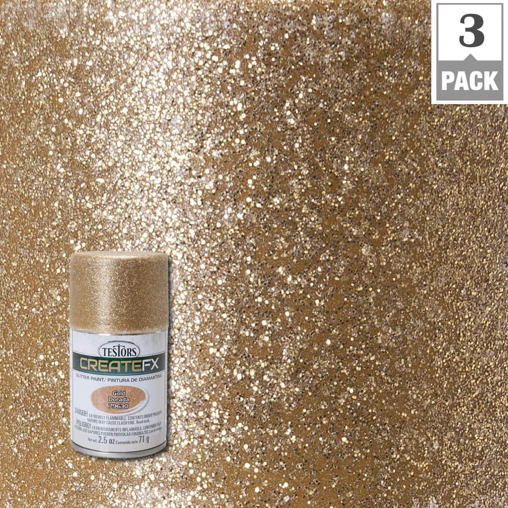 Testors CreateFX 2.5 oz. Gold Glitter Spray Paint (3-Pack) 79630 - The Home  Depot