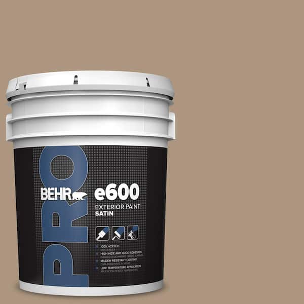 BEHR PRO 5 gal. #HDC-SP14-5 Mocha Tan Satin Exterior Paint