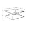 Diagram showing the dimensions of the square coffee table.