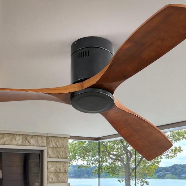 Andrew 52 in. Indoor Matte Black Ceiling Fan with Remote Control and Reversible Motor for Living Room