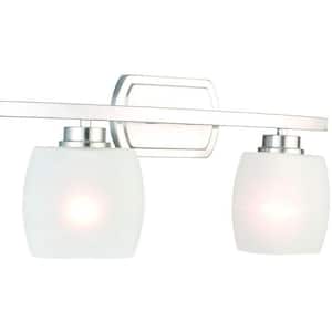 Tamworth 2-Light Brushed Nickel Vanity Light with Frosted Glass Shades