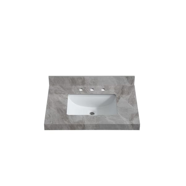 31 in. W x 22 in. D Porcelain Vanity Tops in Italian Grey