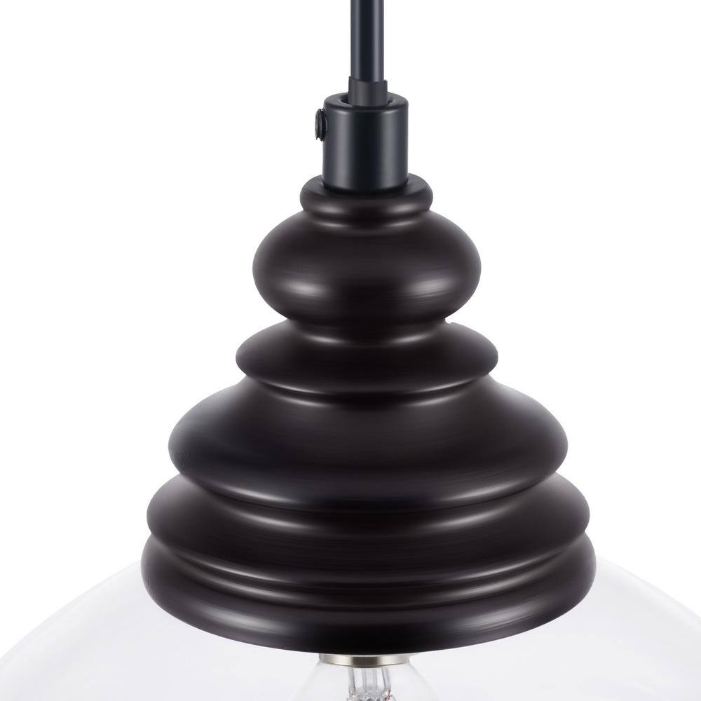 Matte Black Mini Pendant Light with Clear Glass Shade