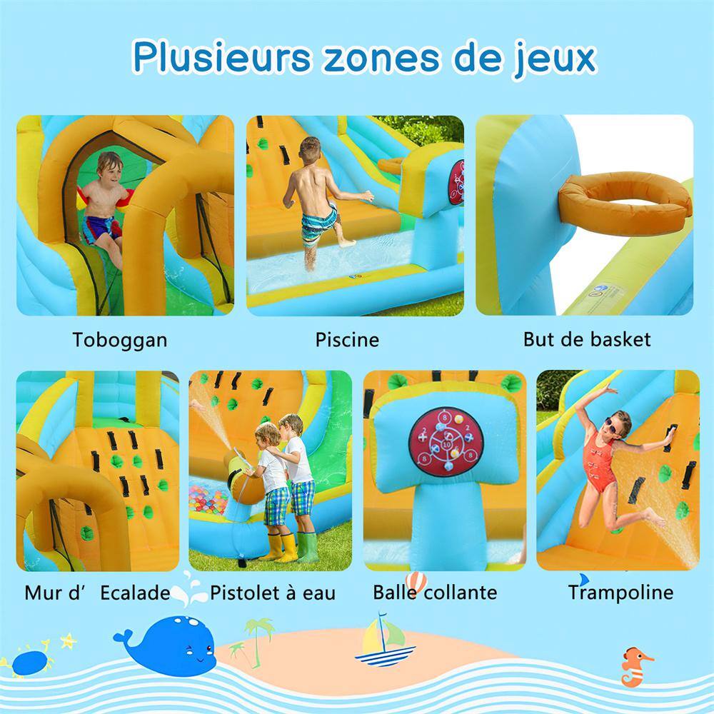 Large Blue and Yellow Inflatable Water Slide Park