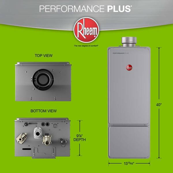 Rheem Performance Plus 9.5 GPM Natural Gas Indoor Recirculating Tankless  Water Heater ECO200DVRCLN-1 - The Home Depot