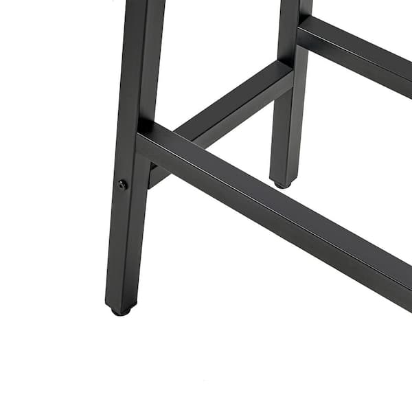 Bar Stools Set of 4, 23.6in. Counter Height Cambridge Dining Chairs Metal Frame with Black PU Leather Cushion Bar Chairs