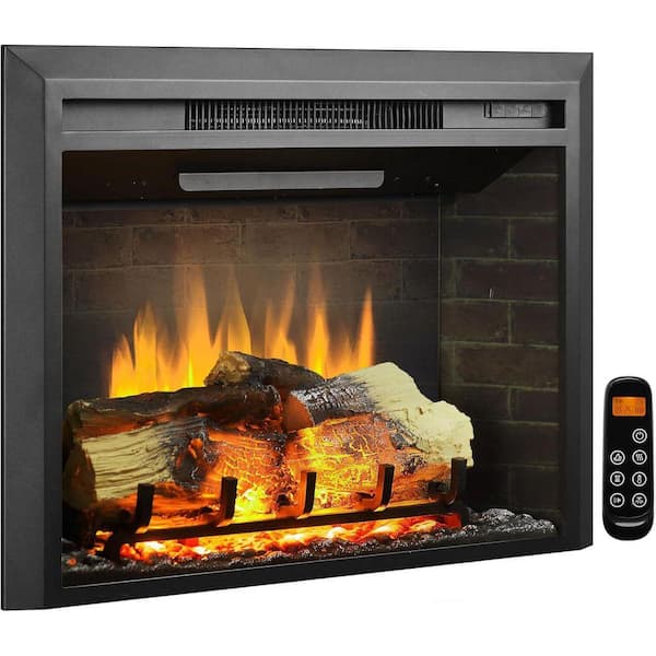 Carl 28 in. Electric Fireplace Insert, Fireplace Heater 750/1500W, Fire Crackling Sound, Remote Control