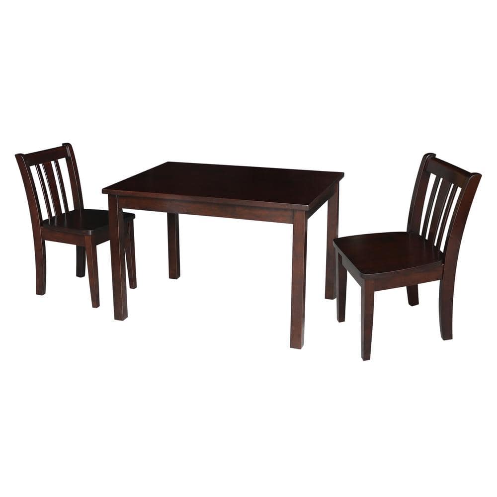 International Concepts Jorden Rich Mocha 3-Piece Kid's Table and Chair ...