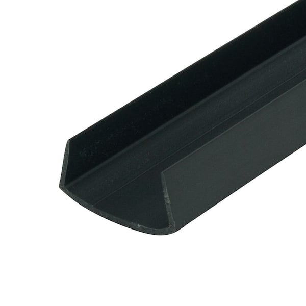 Outwater 1/2 in. D x 1 in. W x 48 in. L Black Styrene Plastic U-Channel Moulding Fits 1 in. Board, (3-Pack)