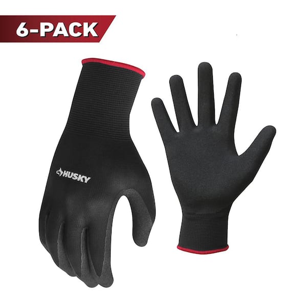 Husky Large Textured Nitrile Grip Gloves (6-Pack)