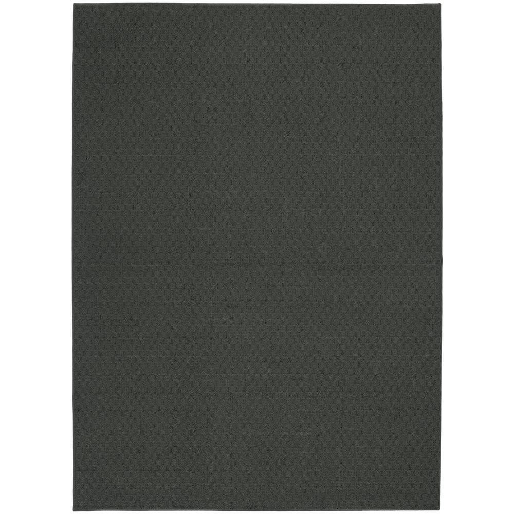 Town Square Cinder Gray 4 ft. x 6 ft. Casual Tufted Solid Color Checkered Polypropylene Area Rug price history on PriceWatchPro