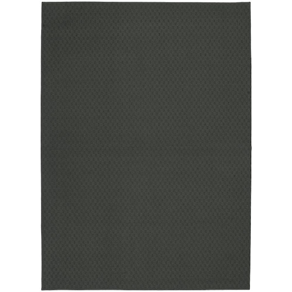 Garland Rug Town Square Cinder Gray 4 ft. x 6 ft. Casual Tuffted Solid Color Checkerd Polypropylene Area Rug