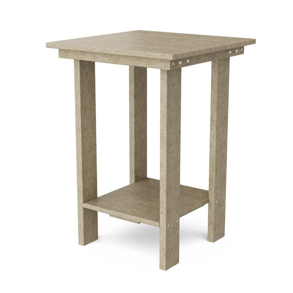 Contemporary Weathered Wood HDPE Plastic Outdoor Balcony Side Table price history on PriceWatchPro