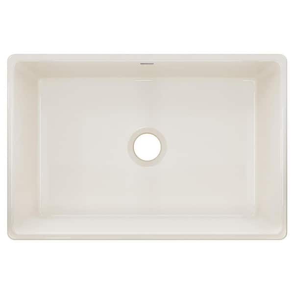 Elkay Explore Farmhouse Apron Front Fireclay 30 in. Single Bowl Kitchen Sink in Biscuit