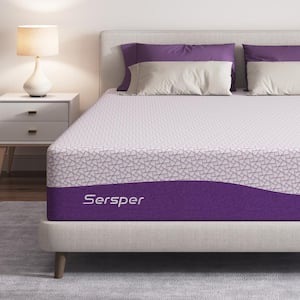 Purple King size Medium Firm Memory Foam 12 in. Bed in a box Mattress